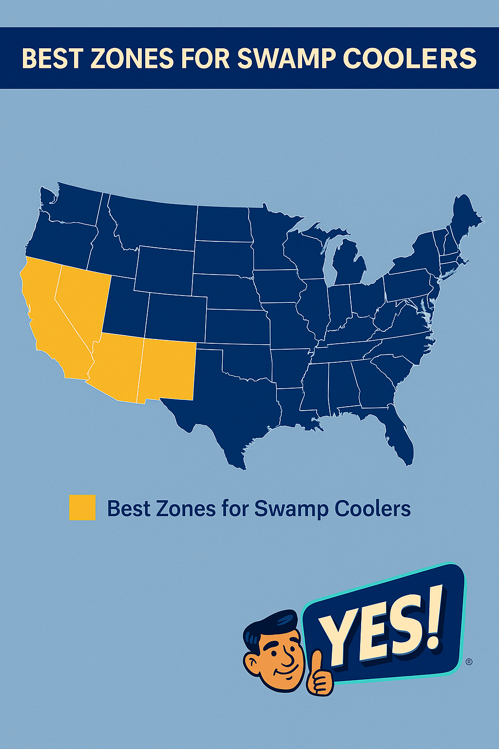 Best zones for swamp coolers in the United States by YES!